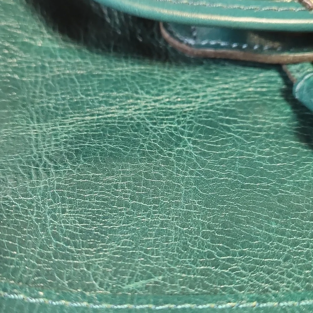 Patricia Nash Seluci Blue Coral Green Leather Backpack Nwt - Picture 9 of 11